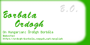 borbala ordogh business card