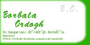 borbala ordogh business card